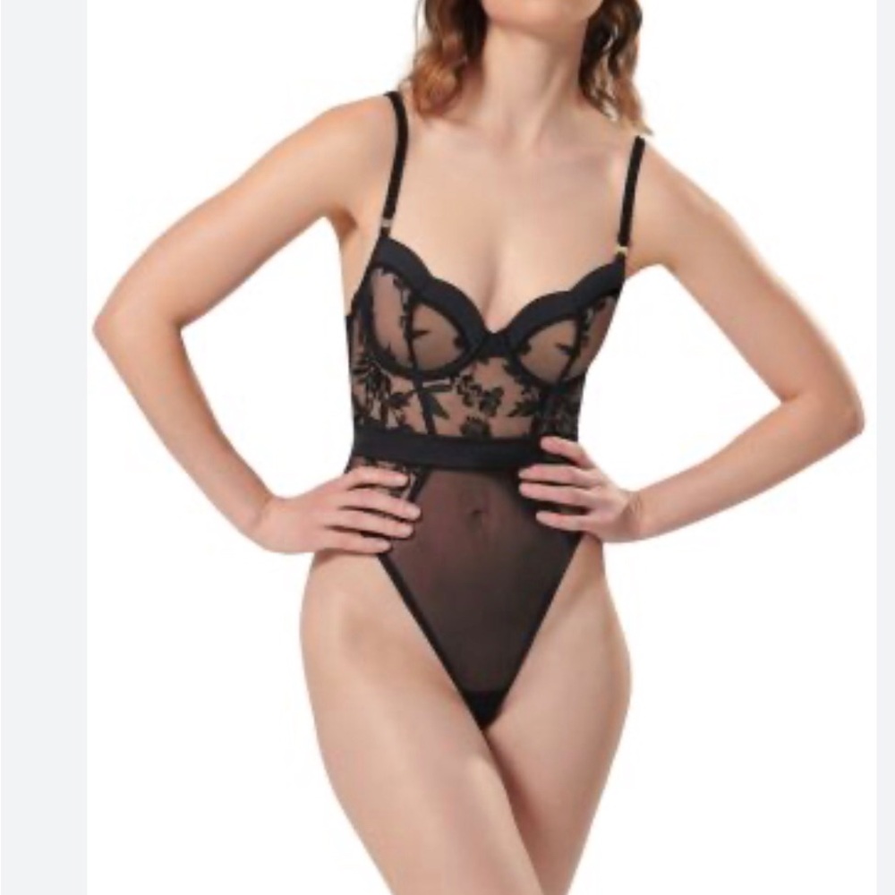 Bluebella black thong bodysuit with underwire 34C shapewear